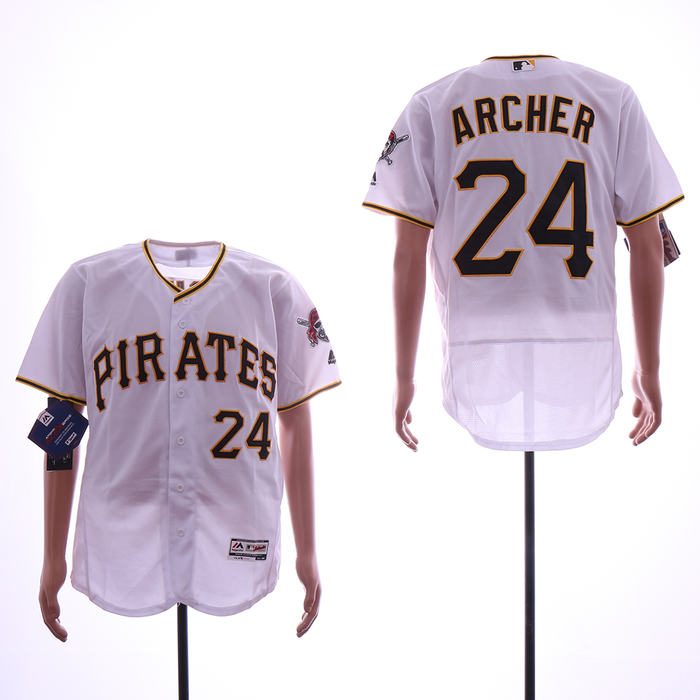 Men Pittsburgh Pirates 24 Archer White Elite MLB Jerseys